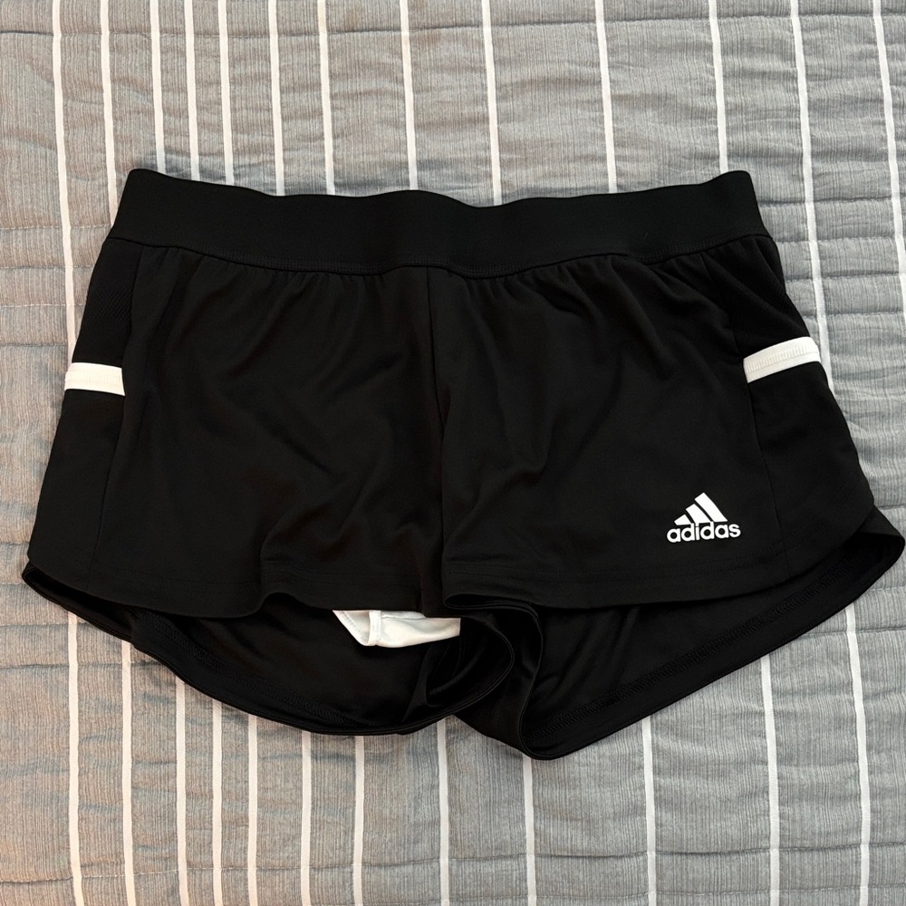 Adidas Women's Black and White Athletic Shorts